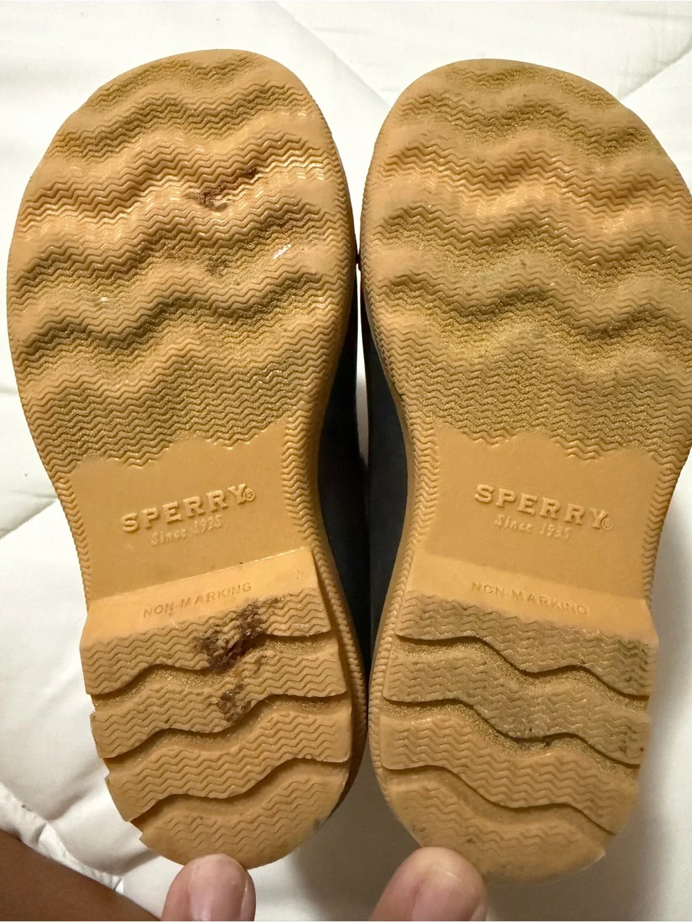 Sperry Brown Leather and Gray Rubber Kids Rain Boots